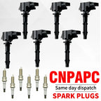 Set of 6 Ignition Coils & Spark Plugs for Mercedes-Benz C300 (2010–2011)
