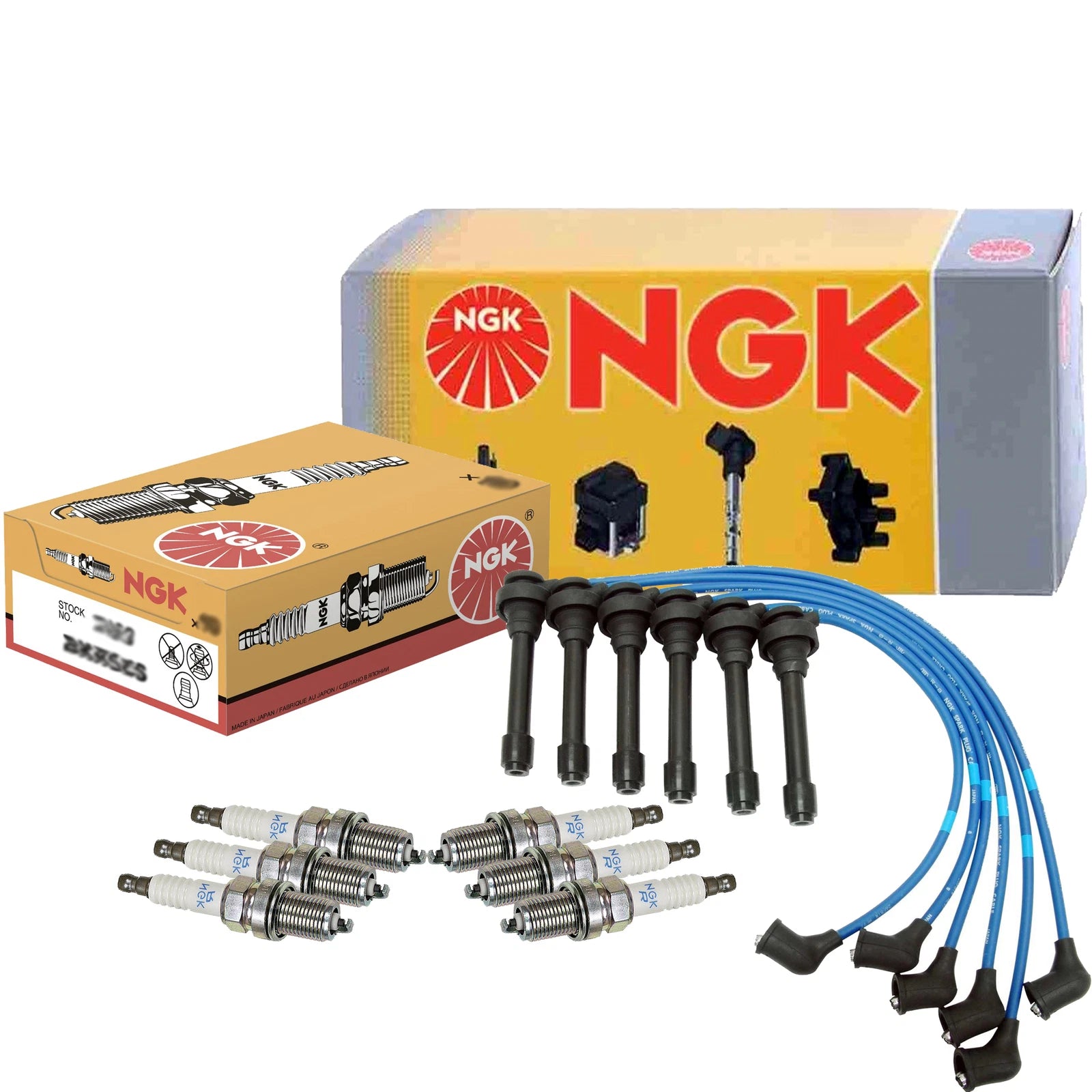 NGK Spark Plug Kit with 6 Standard Plugs for Chrysler Dodge Mitsubishi V6