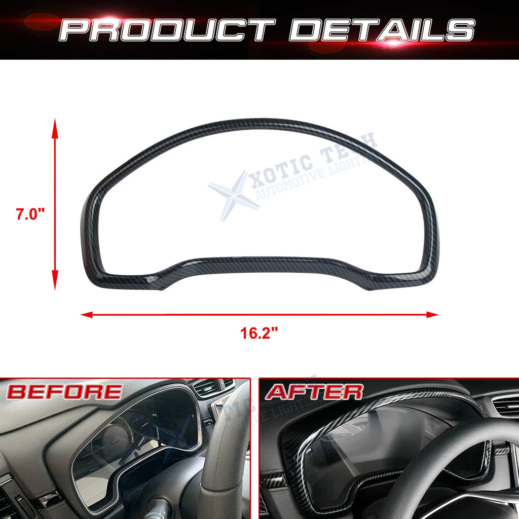 Carbon Fiber Black Dashboard Instrument Panel Cover for Honda CR-V (2017-2022)