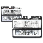 LED DRL Headlights Chrome for Chevy GMC C/K Suburban Tahoe Yukon (1988–2000)