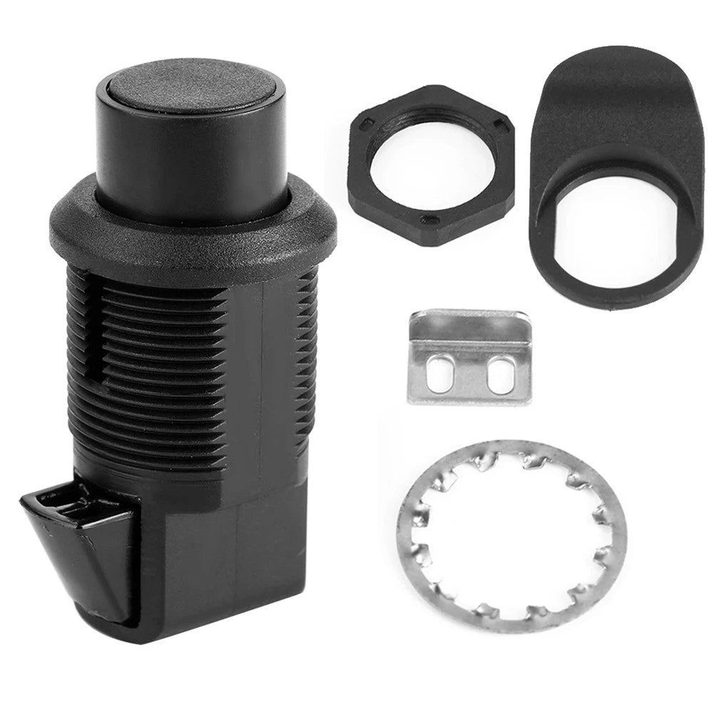 Push Latch Kit 93-304 for Boat Applications (Black, Stainless Steel Bracket)