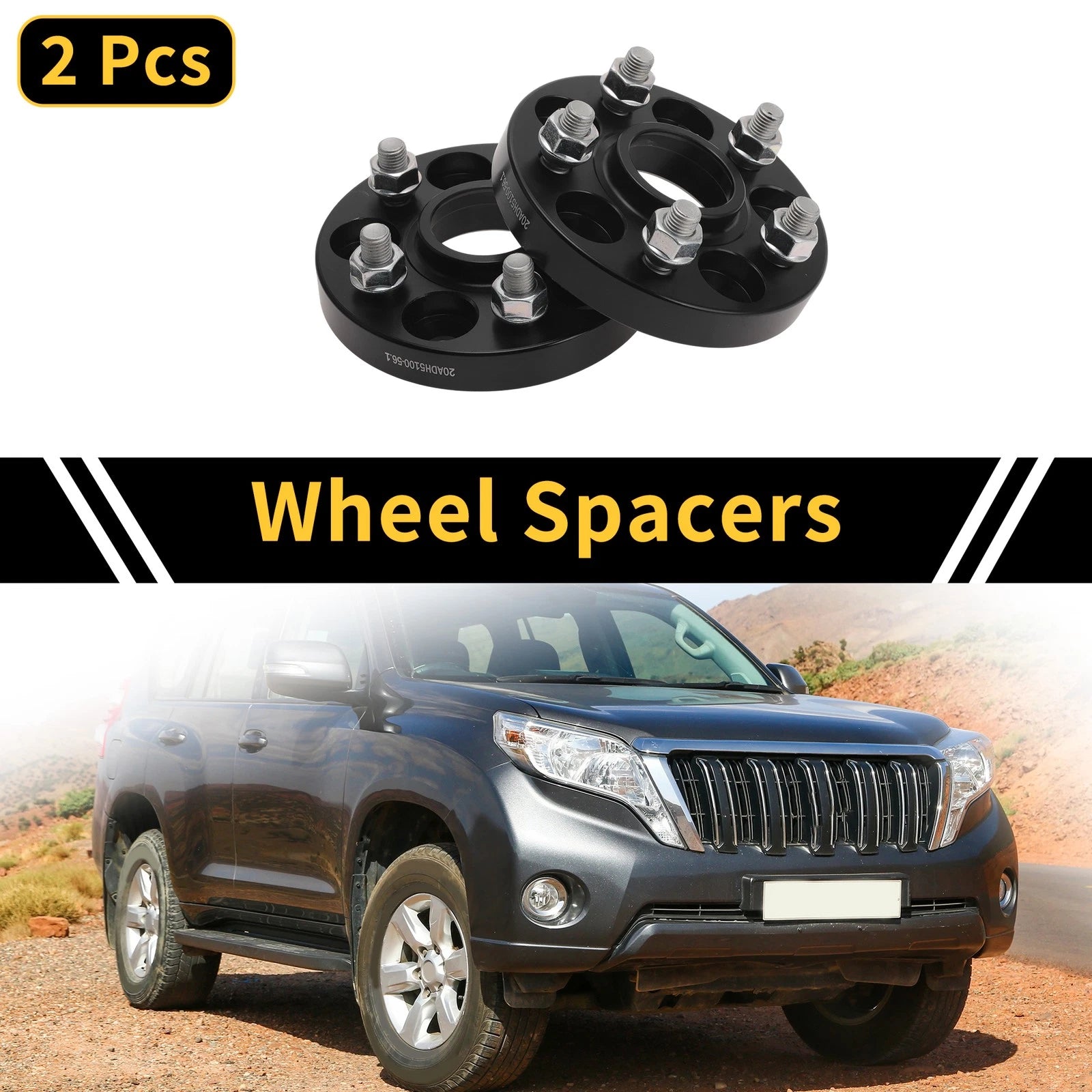 2Pcs Wheel Spacers 5x100mm 54.1mm M12x1.5 for Toyota Land Cruiser (2003–2007)