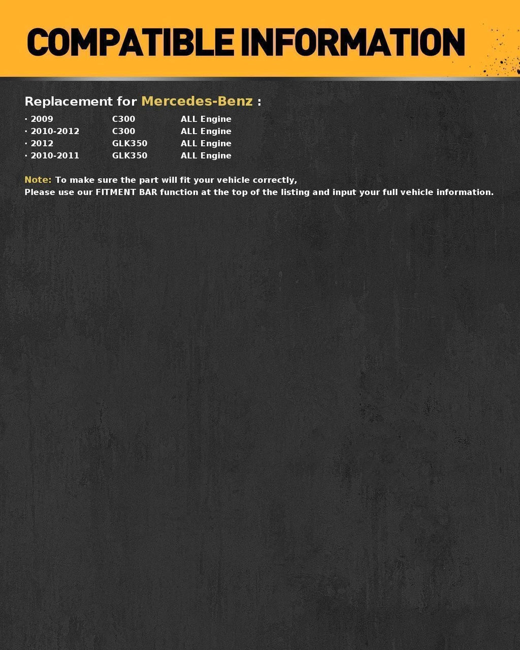 Alternator for Mercedes-Benz C300 and GLK350 (2009–2012)
