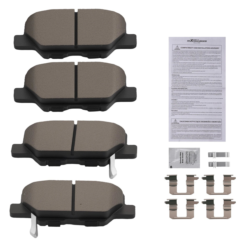 Set of 4 Rear Ceramic Brake Pads for Mazda 3 Sport (2014–2018), Mazda 6 (2014–2015)