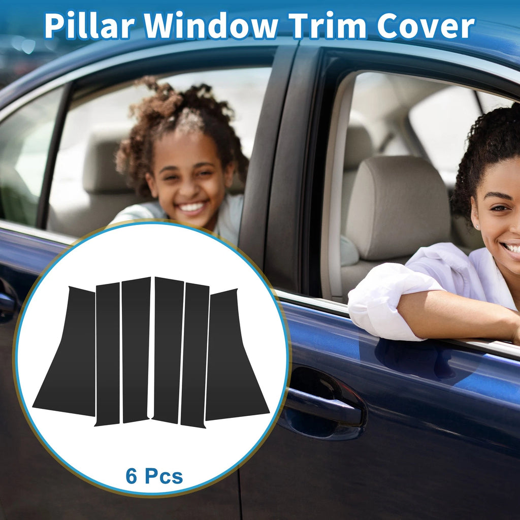 6X Door Pillar Window Trim for Mitsubishi Pajero (2016–2023) Black