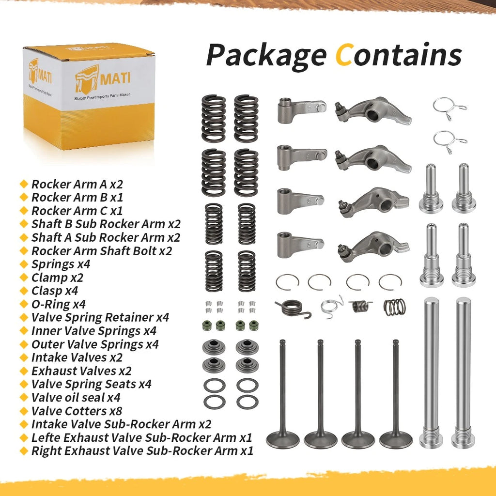 Intake & Exhaust Valves & Rocker Arm Rebuild Kit for Honda TRX400EX (2000–2009)