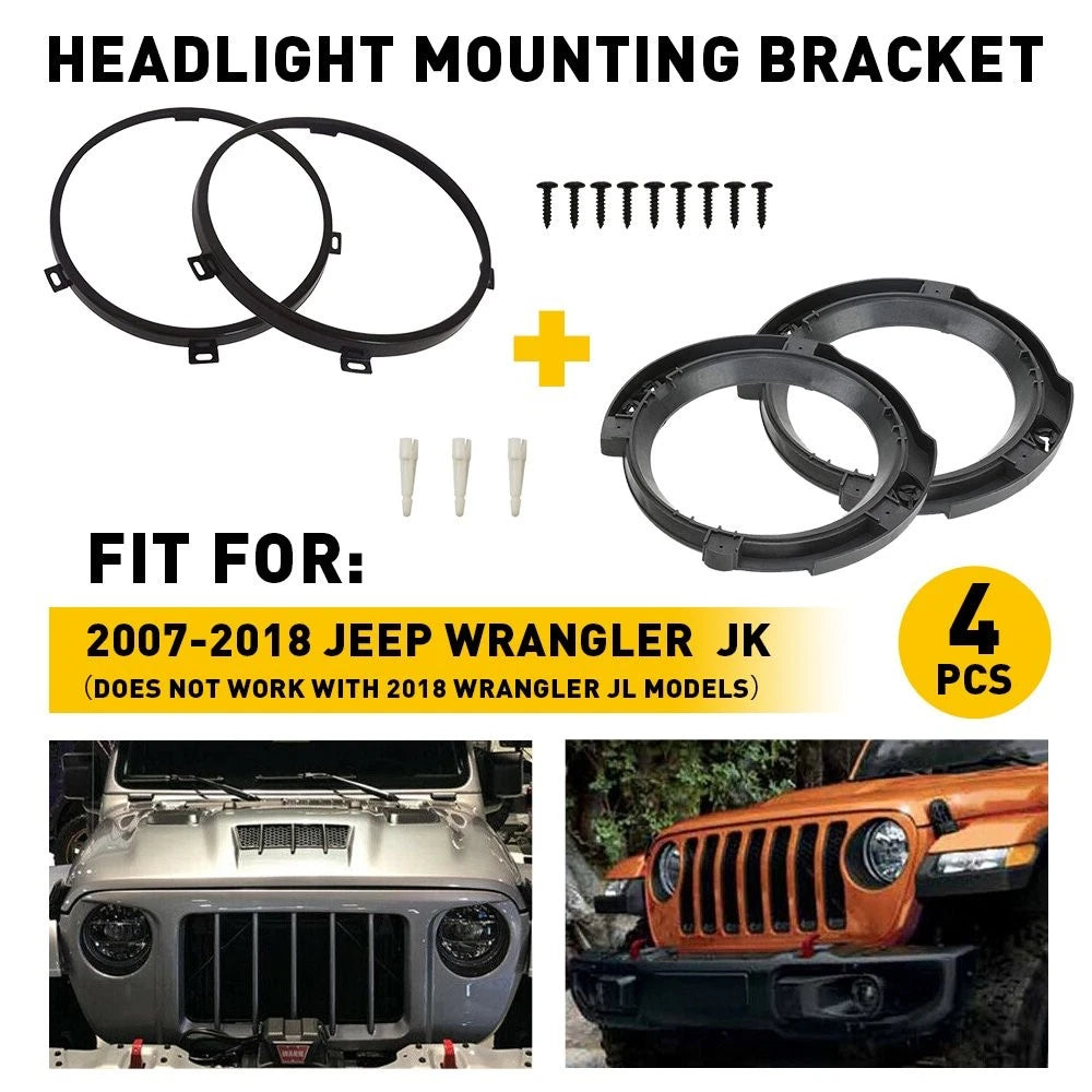 Headlight Mount Ring Bracket for Jeep Wrangler JK (2007–2017)