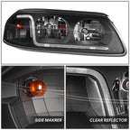 LED DRL Headlight/Lamp for Chevy Impala (2000–2005) Black Housing Clear Corner