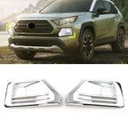 ABS Chrome Front Fog Light Lamp Cover Trim for Toyota RAV4 (2019–2020)