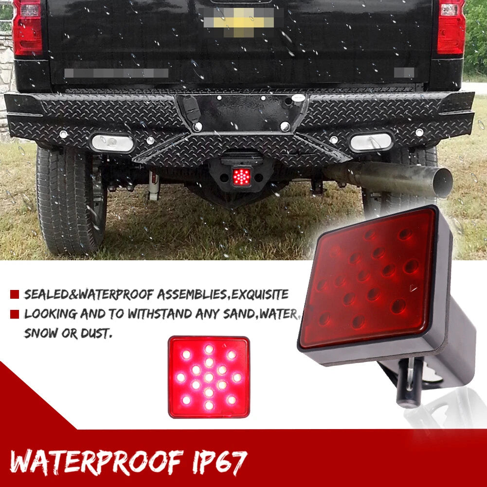 2" 4 Way Trailer Tow Hitch Cover Light with 15 LED Lights