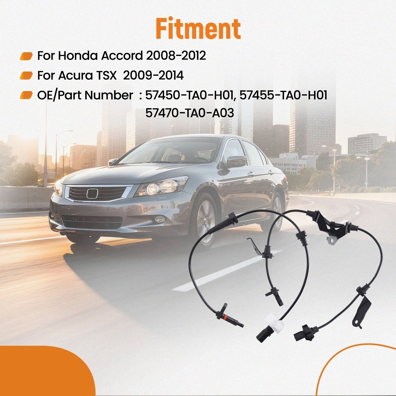 ABS Sensors Front Rear Left Right for Honda Accord (2008–2012)
