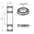 Deep Groove Ball Bearings 6009NR2RS for Scooter Skateboard (45x75x16mm)
