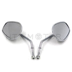 Chrome Tapered Teardrop Rearview Long Stem Mirrors for Harley Motorcycle