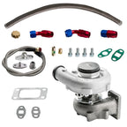 T04E T3/T4 Turbo Compressor .63 A/R 48.1 Trim with Oil Feed & Return Line Kit