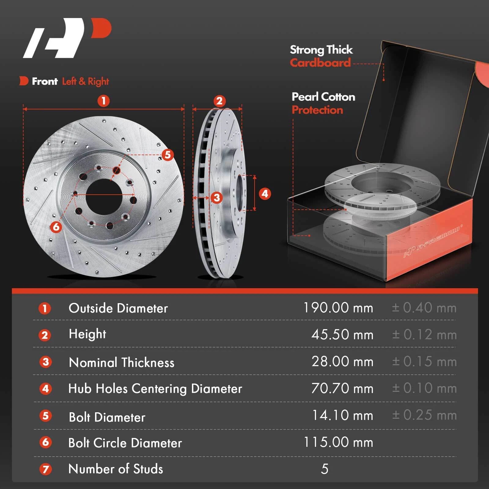 Drilled Brake Rotors & Ceramic Pads for Buick Envision (2016-2023)