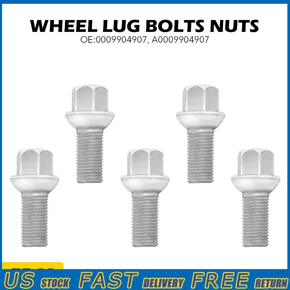 Set of 5 Wheel Lug Bolt Nuts for Mercedes Benz C250 C300 CLS63 E280 E500 S600