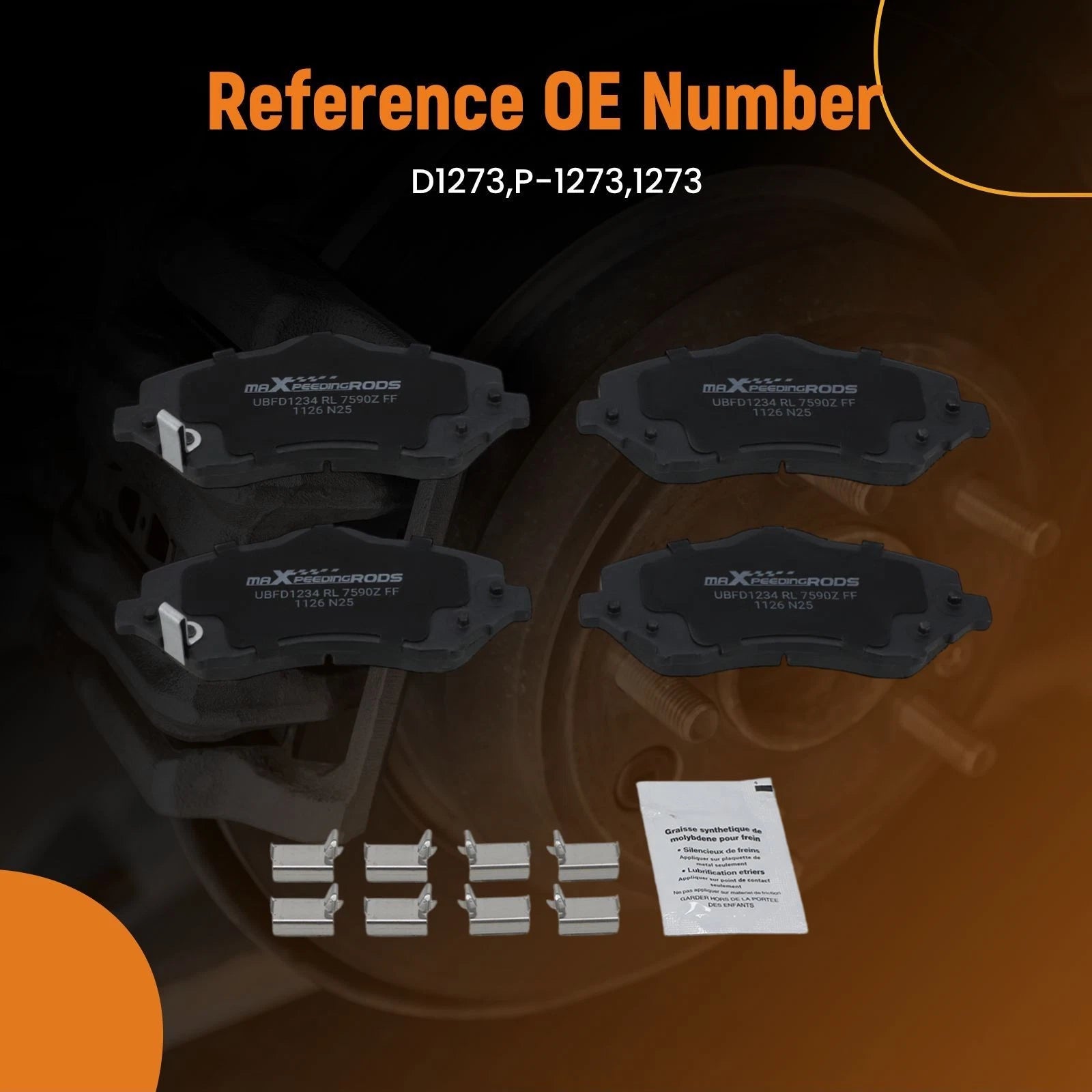 Front Ceramic Brake Pads Kit for Dodge Grand Caravan, Journey (2008–2016)
