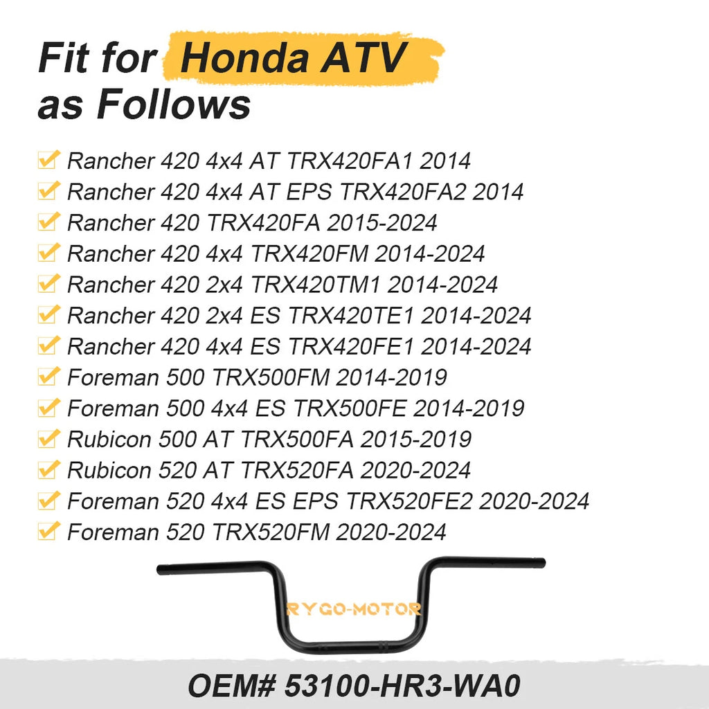 Handlebar for Honda (53100-HR3-WA0, 53100-HR3-A20)
