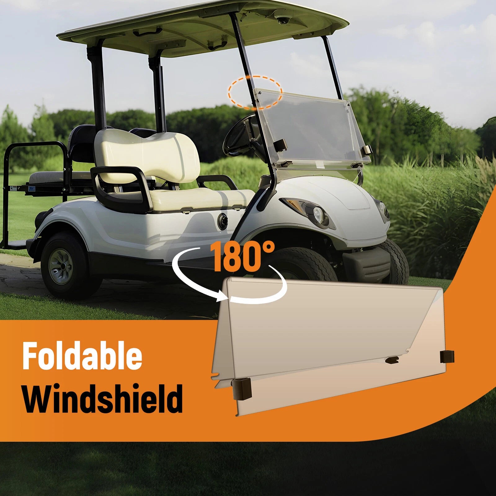 Front Windshield for Club Car Precedent (2004-2024) Smoke Tinted 32.76"