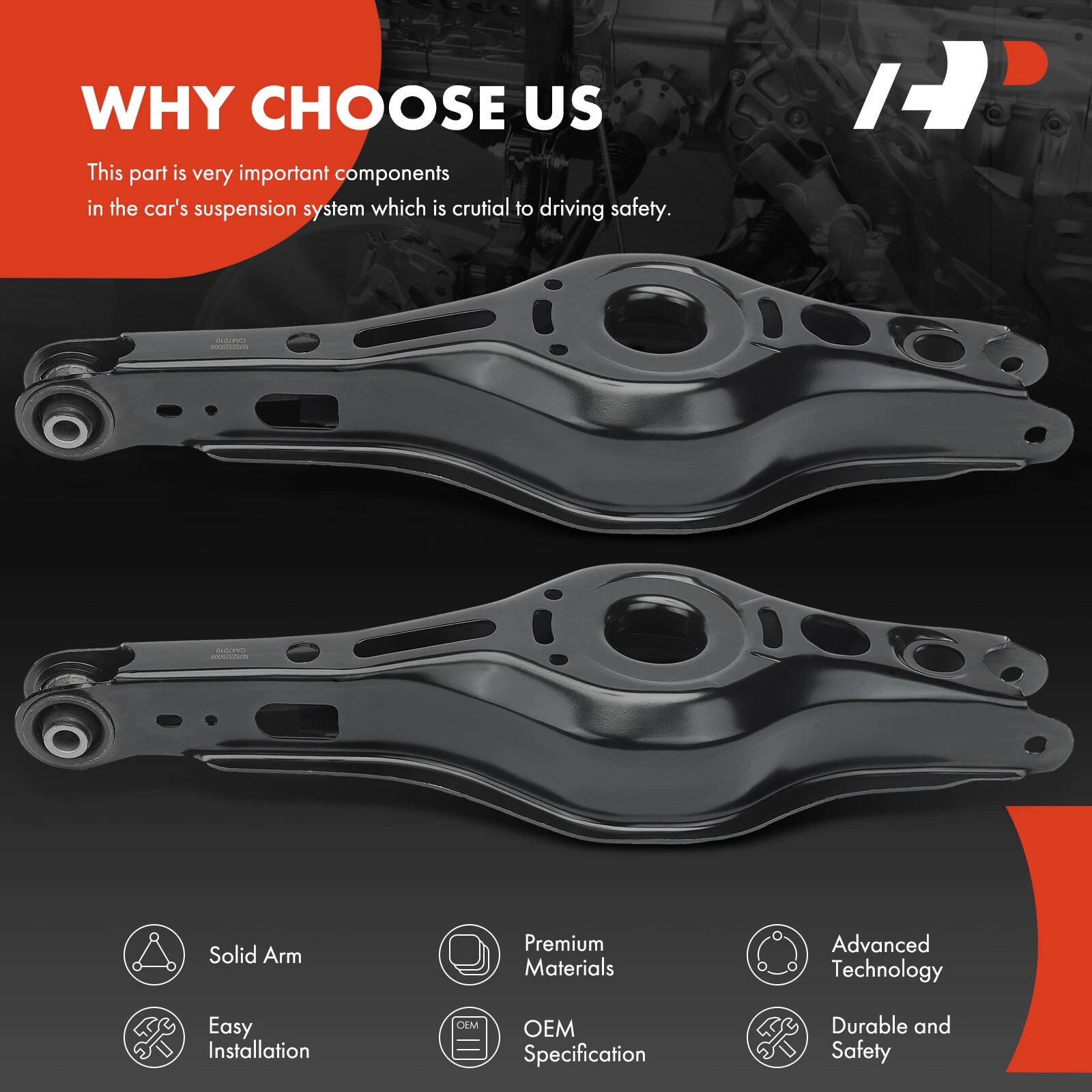 Rear Lower Rearward Control Arm for Toyota Corolla Prius Lexus (2019–2023)
