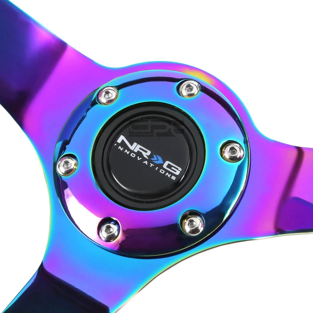 35cm Deep Dish Brown Wood Grain Neochrome Spoke Steering Wheel for NRG