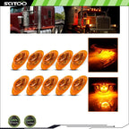 10x Amber 5LED Turn Signal Side Marker Lights for Freightliner Cascadia (2008–2014)