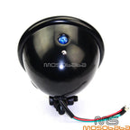 4.5" Black Bates Style Headlight w/Clear Lens for Harley Chopper Bobber