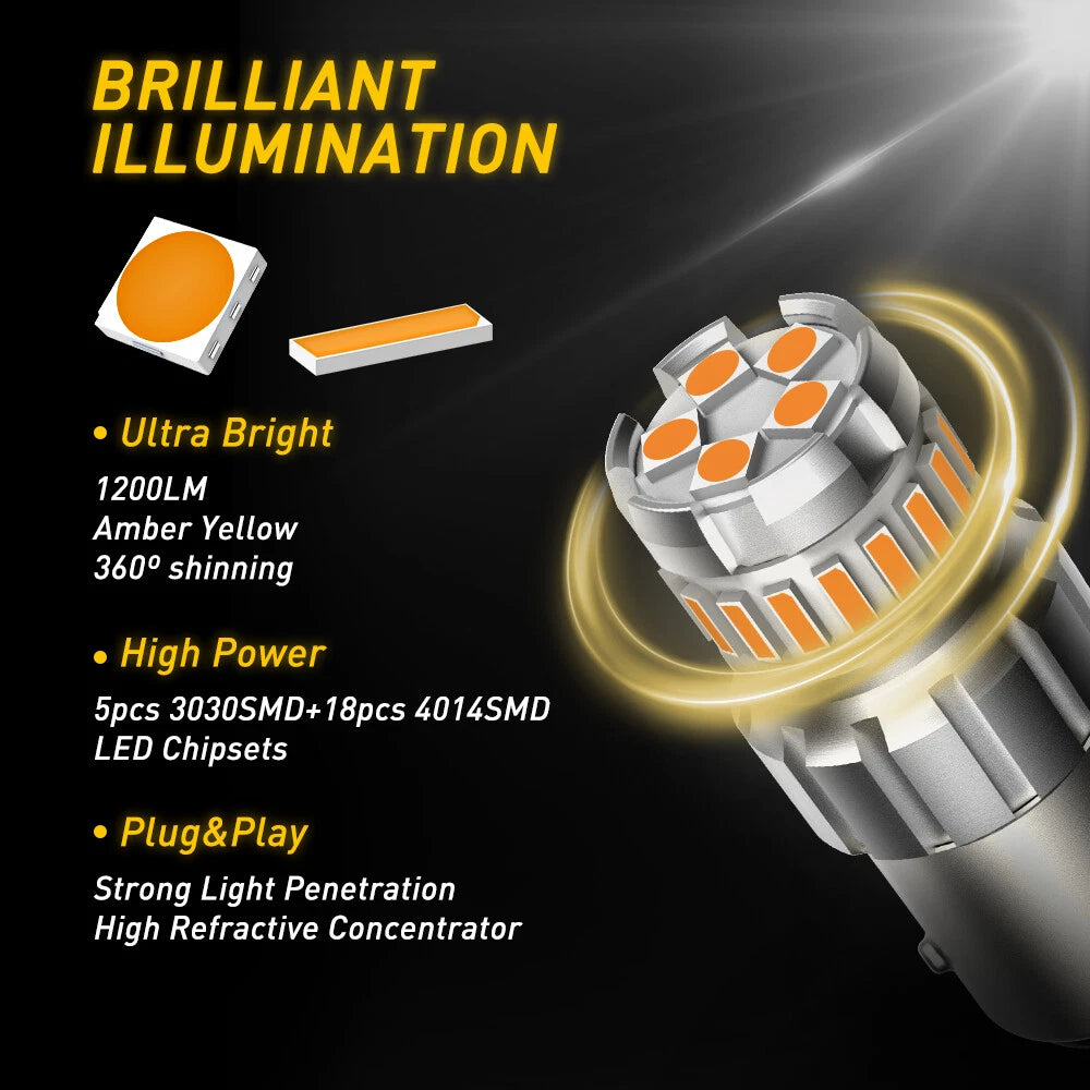 2X 1156 BA15S SMD LED Bulbs for Universal Applications (Interior/Tail/Brake)