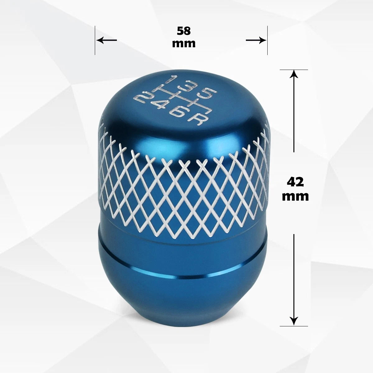 Netted Style 6-Speed Shift Knob for Universal Fit (42mm, Baby Blue)