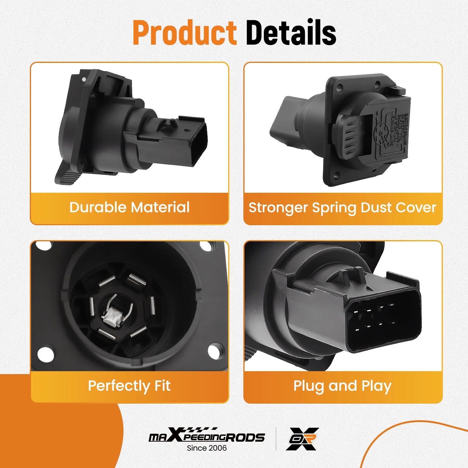 7-Way Pin Connector Plug for Jeep Wrangler Grand Cherokee (1998–2010)