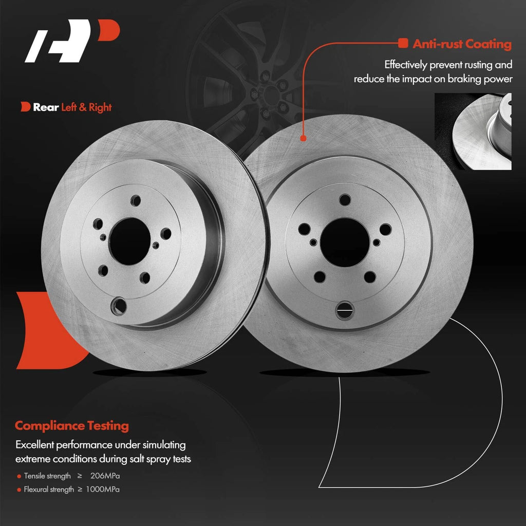 Set of 2 Rear Disc Brake Rotors for Subaru BRZ, Toyota 86 (2017–2020)