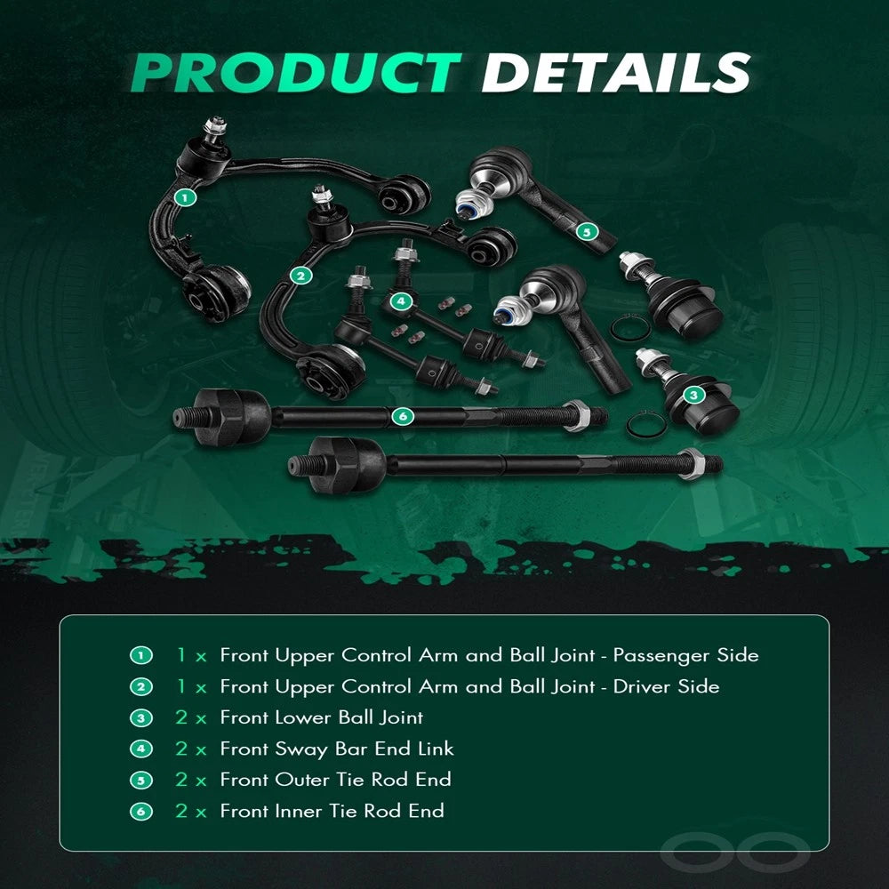 10pc Suspension Kit Control Arms Ball Joints for Navigator Expedition (2003–2004)
