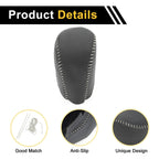 1 Pc Gear Shift Knob Cover for Honda Civic (2016–2021) Black Gray Faux Leather