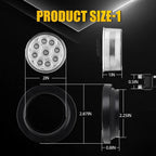 5x 2 Inch DOT Round White LED Side Marker Lights for Truck