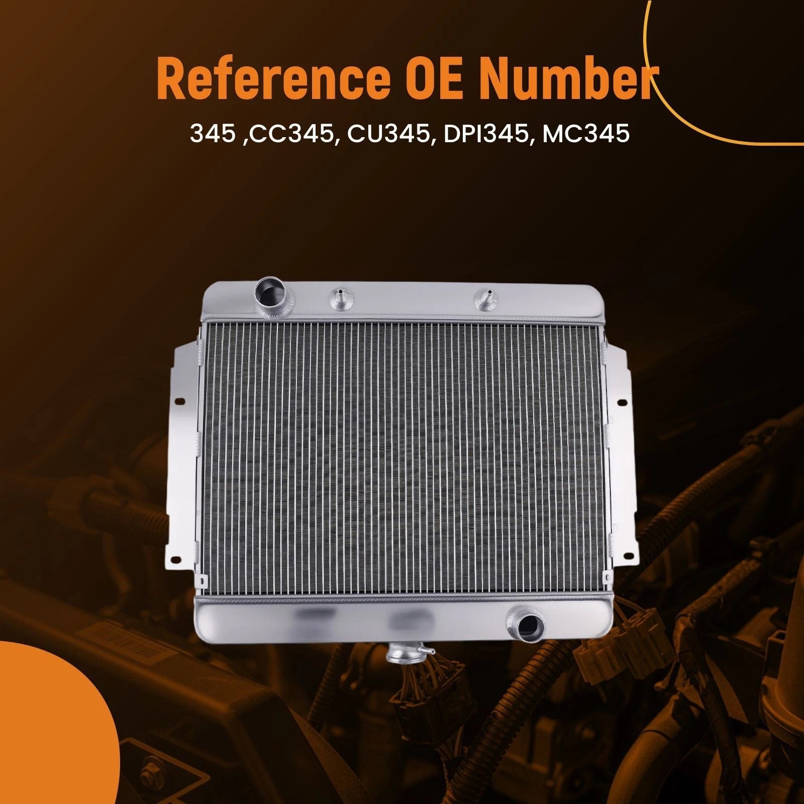 3 Row Aluminum Engine Radiator Assembly for Chevrolet Impala (1969–1970) 345