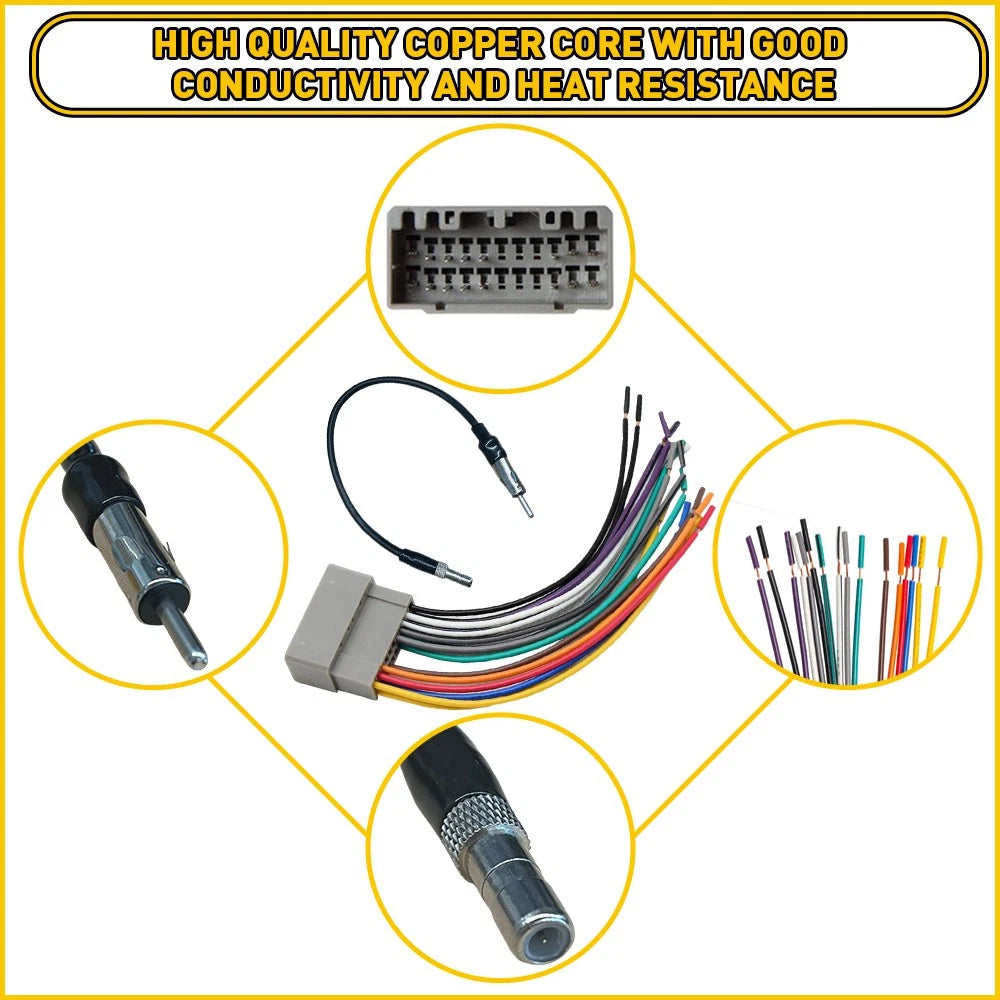 Radio Harness Antenna Adapter for Dodge Jeep Chrysler Mitsubishi