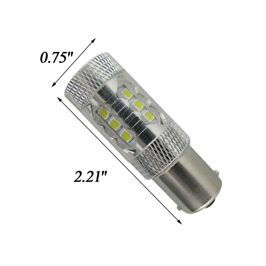 2x Red 80W 1156 BA15S LED Bulbs for Tail Turn Signal Backup (2018-2024)