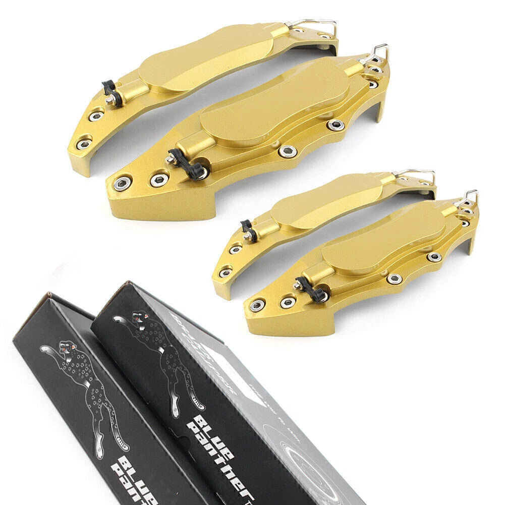Set of 4 3D Metal Brake Caliper Covers for Universal Fit (Large + Medium) GOLD
