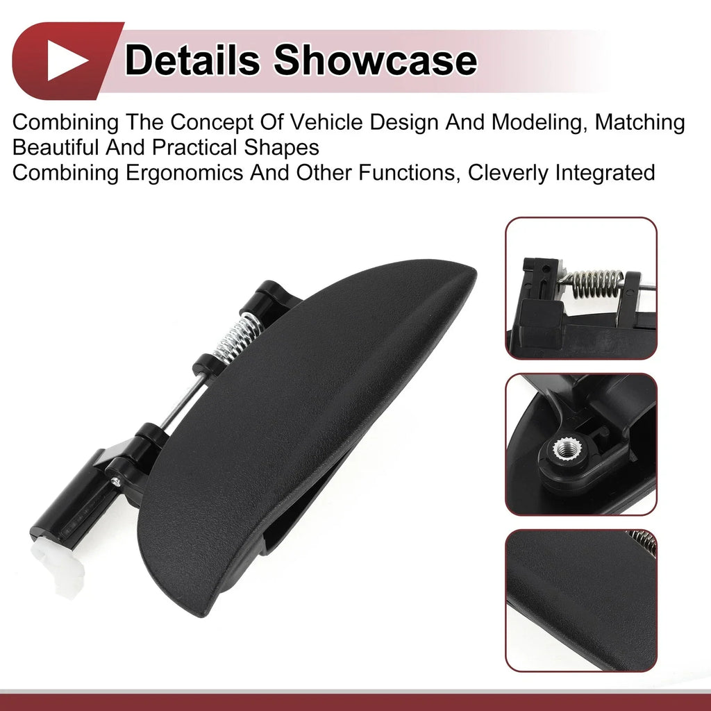 Exterior Door Handle for Hyundai Atos Front Right Black ABS (2000-2003)