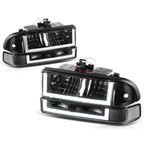 U-Shape LED DRL Switchback Headlights for Chevy Blazer/S10 (1998–2004)