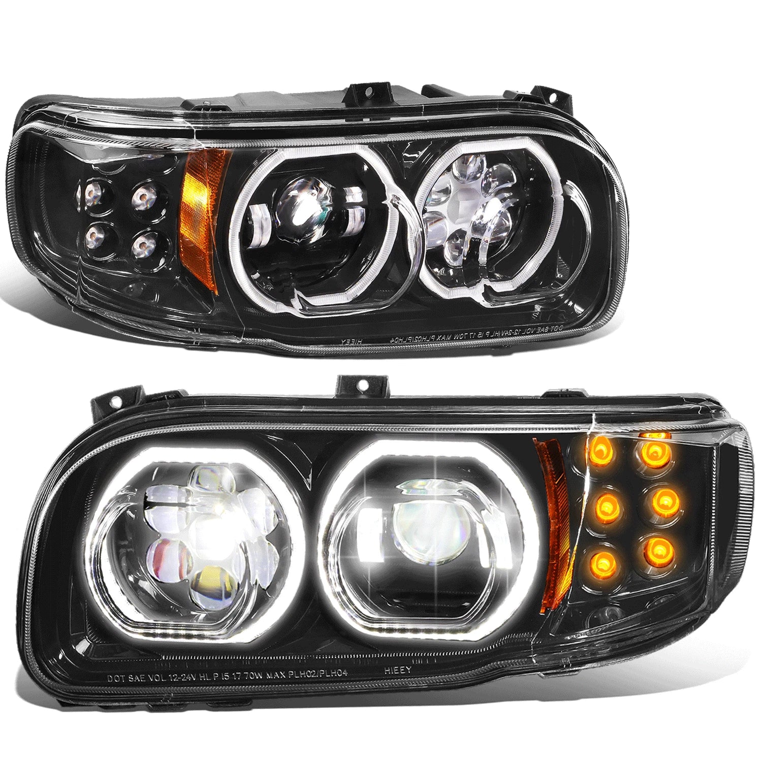 LED DRL+Turn Signal Projector Headlights for Peterbilt 389 388 (2008–2021)