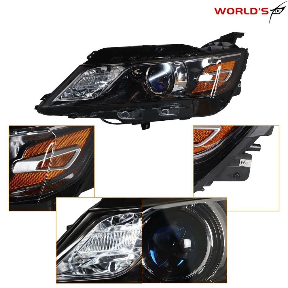 Headlight Halogen for Chevrolet Impala (2015–2020) Black Housing Driver Side