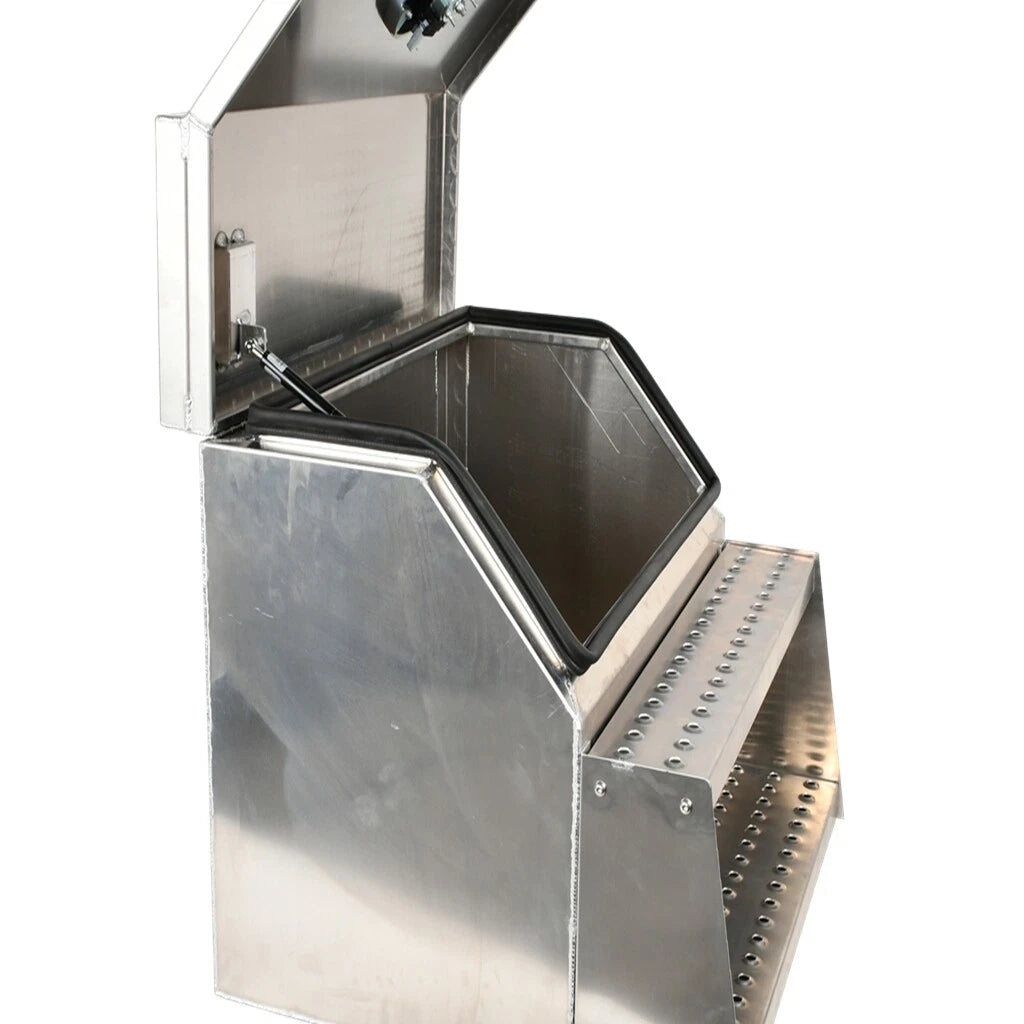 Aluminum Tool Box with Saddle Step for Semi Truck (28"x25"x30")