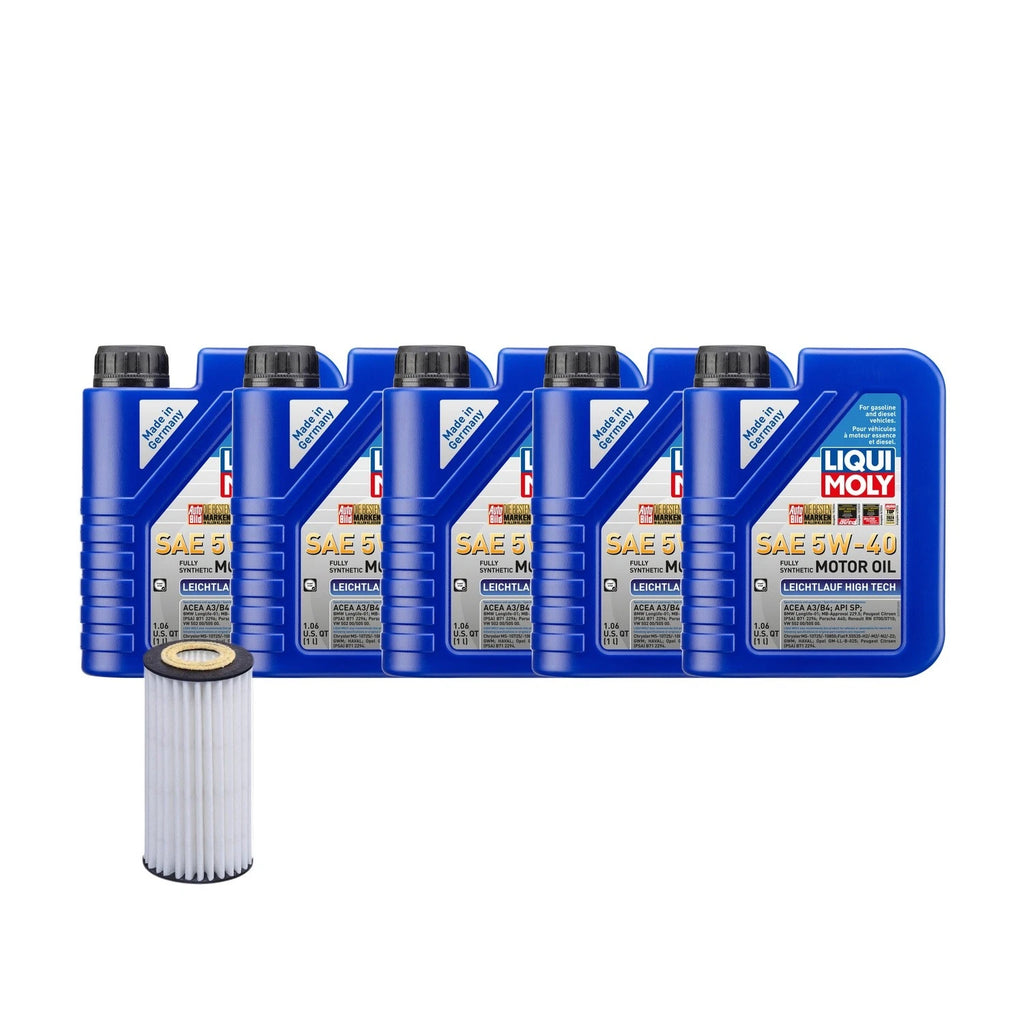 Oil Change Kit for Audi CYNB 2.0L (5L Liqui Moly 5W40, Hengst)