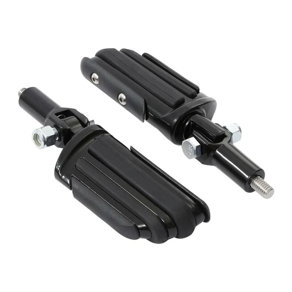 Black Rear Passenger Footpegs Support Mount for Harley Softail (2000-2006)