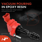 Set of 4 Red Ignition Coils for Chevrolet Equinox (2010–2017) Malibu GMC Terrain