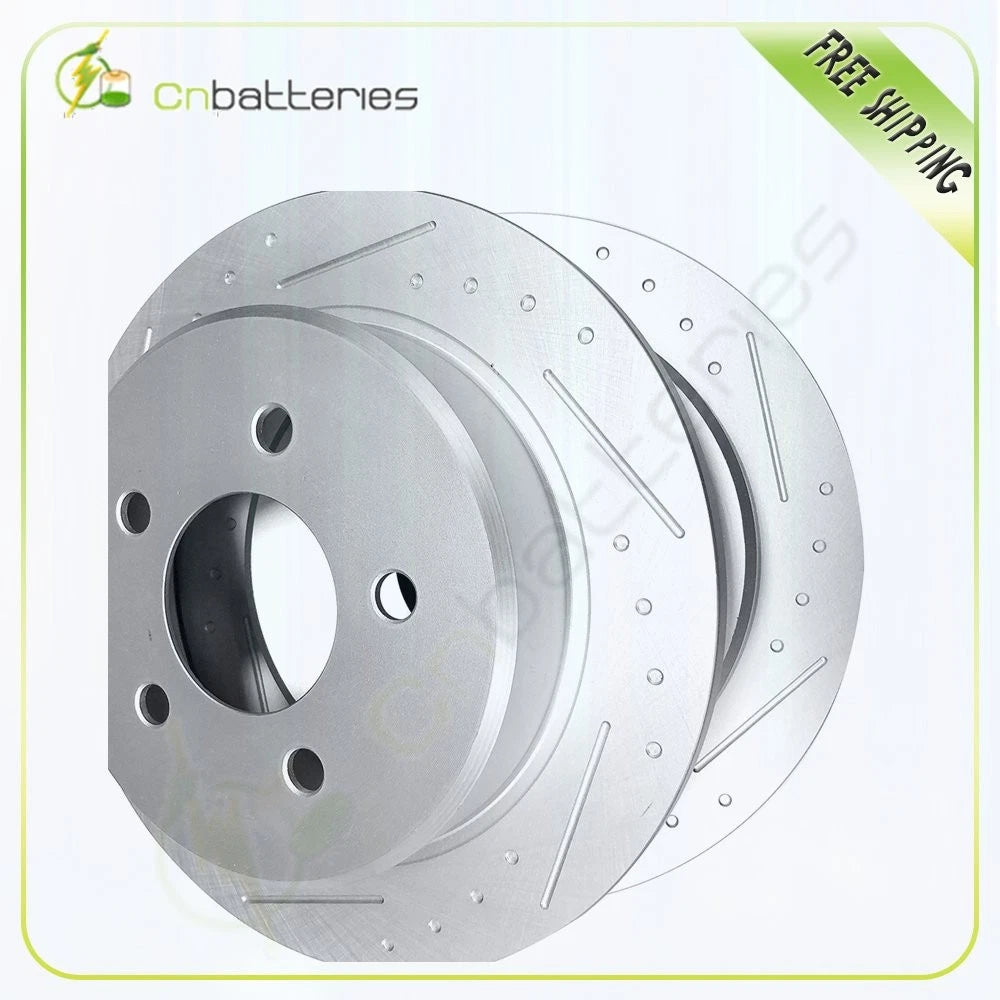 2x Rear Brake Discs Rotors for Dodge Grand Caravan (2001–2007) Slotted