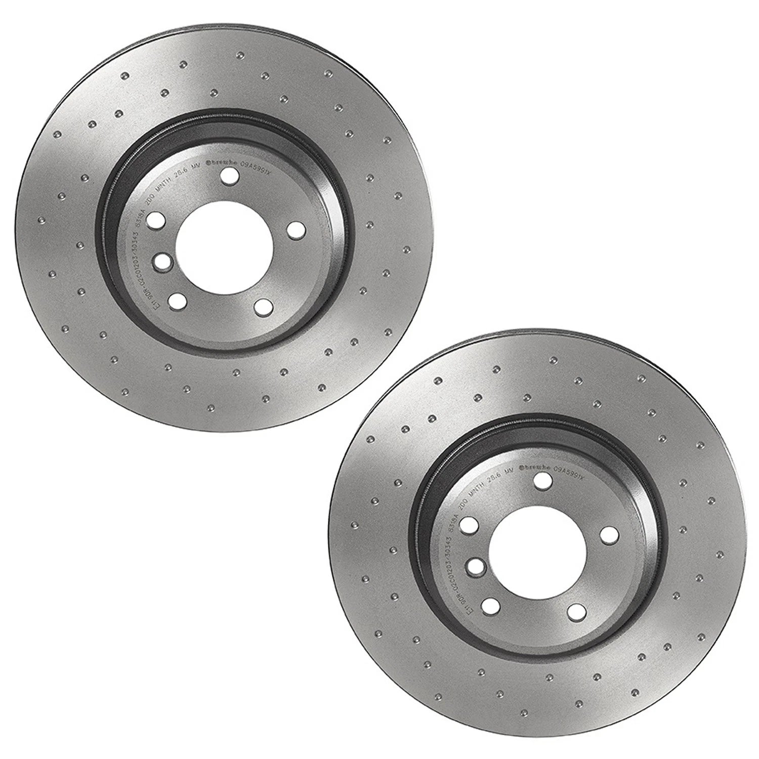 Set of 2 Brembo Xtra Front Drilled Disc Brake Rotors for BMW E84 E90 E92 E93