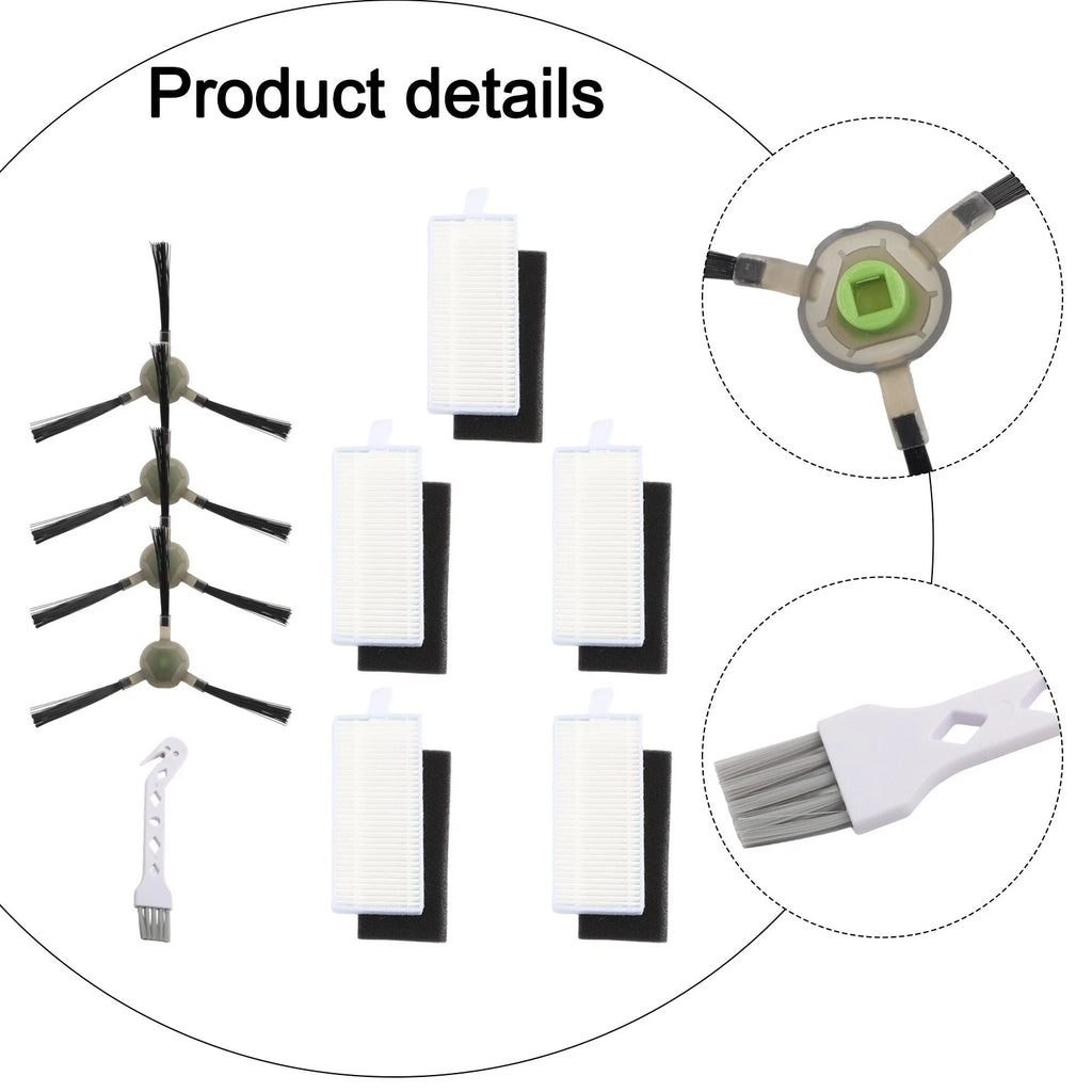 Set of 4 Indoor Cleaning Filters & Side Brushes for Compatible Models