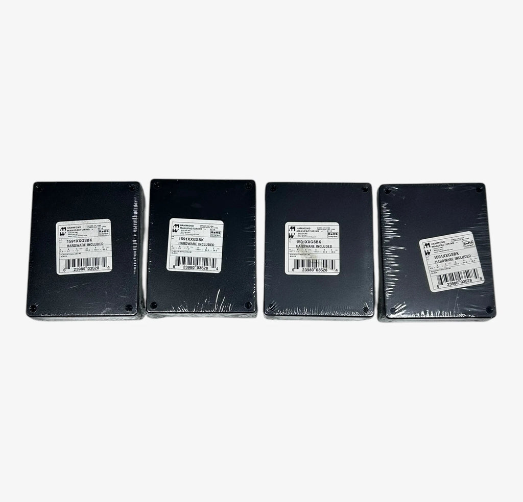 Set of 4 Plastic Enclosures for Hammond Manufacturing 1591XXGSBK (N/A)